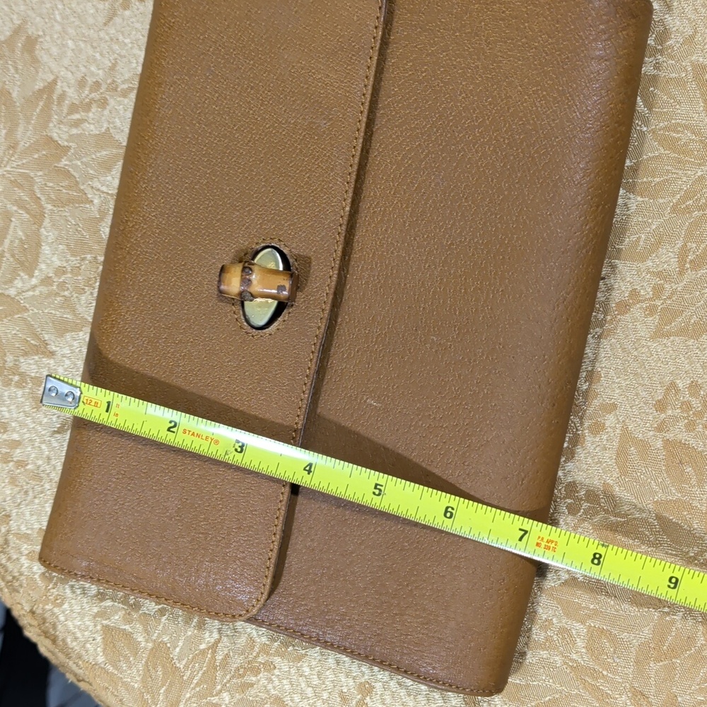 Chic Brown Leather Clutch - Picture 10 of 11